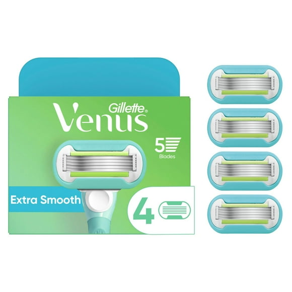 Gillette Venus Extra Smooth Women’s Razor Blades, 5-Bladed Razor Refills, 4CT