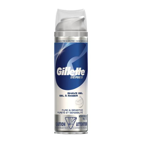 Gillette Series Pure & Sensitive Shave Gel, Fragrance & Dye-Free 