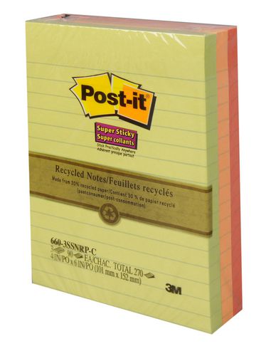 Post It Super Sticky Recycled Notes Walmart Canada