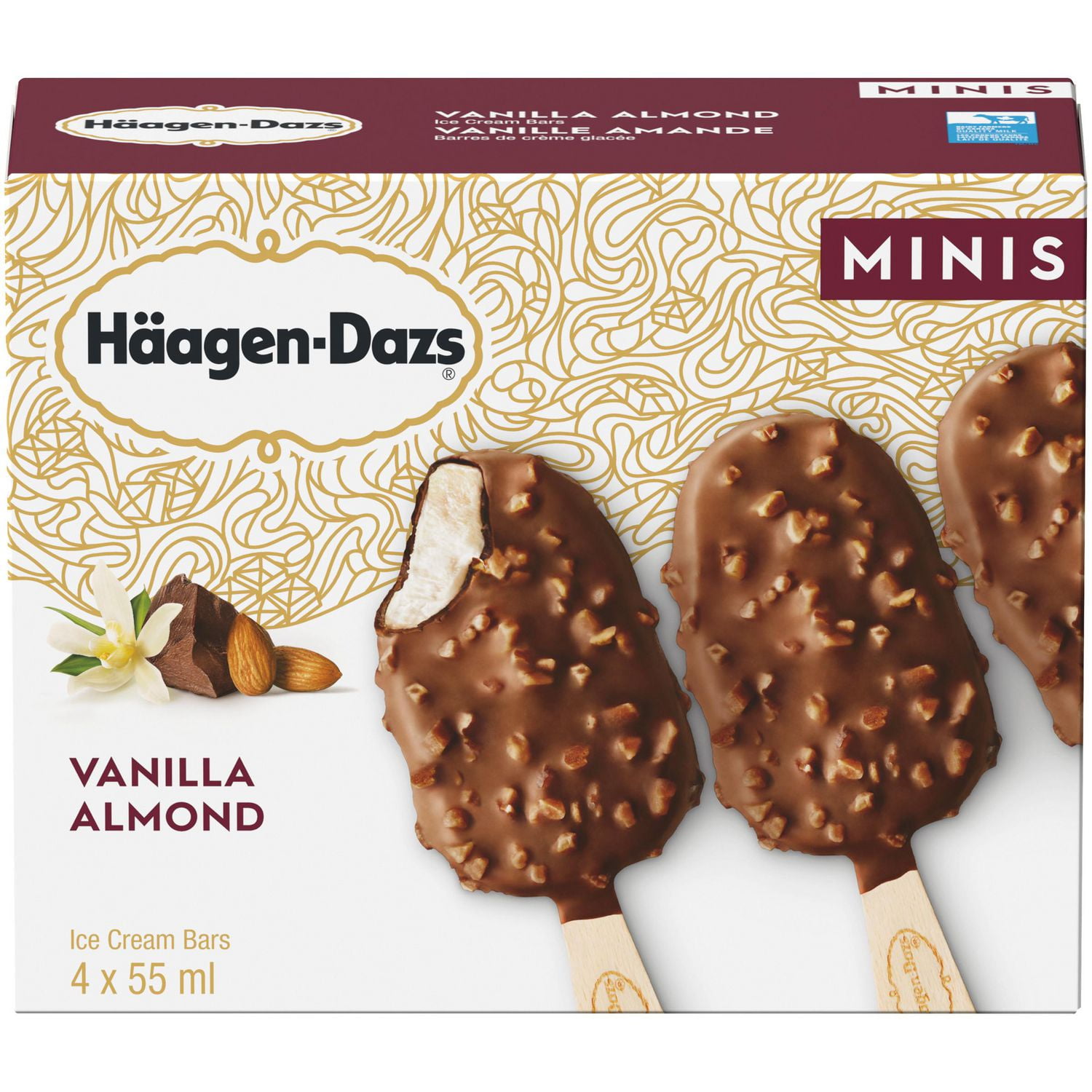 HÄagen-dazs® Miniatures Vanilla Almond Ice Cream Bars 4 X 55 Ml 