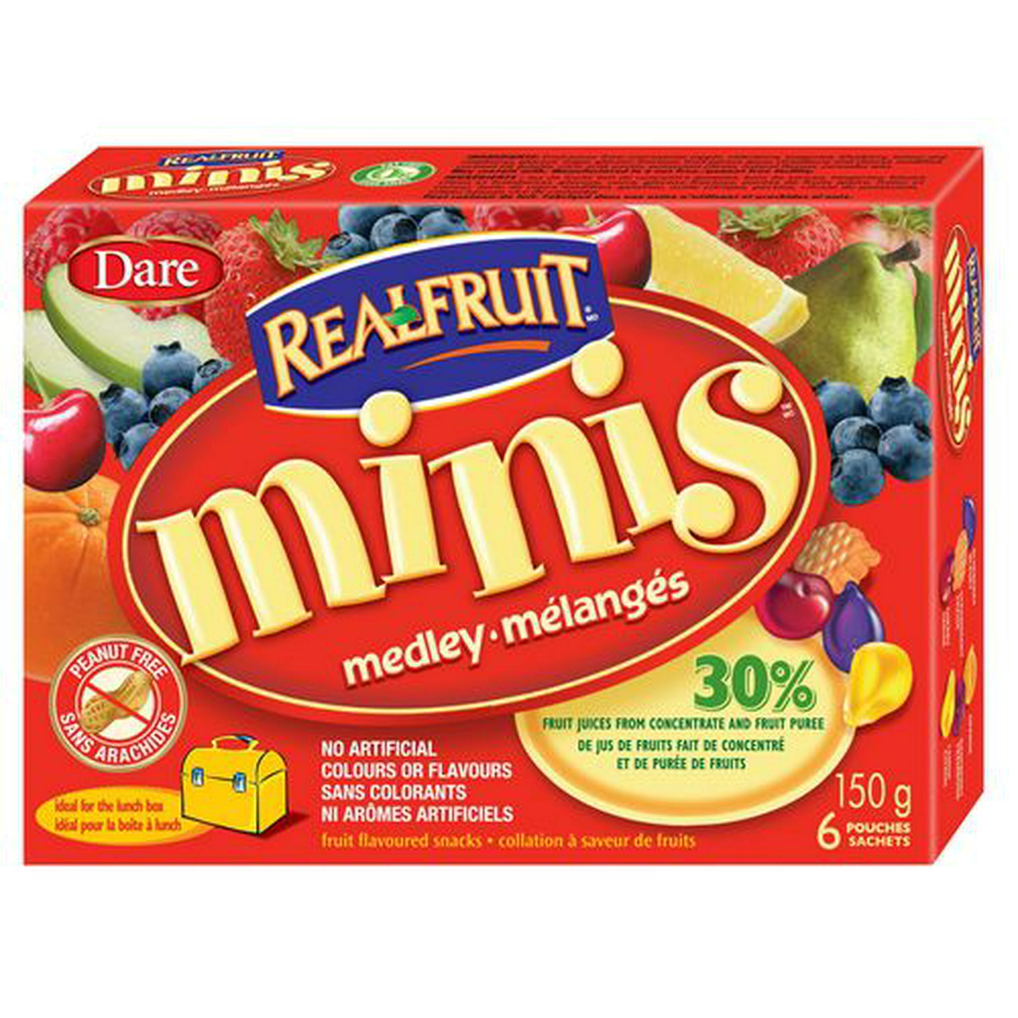 Dare RealFruit Minis Medley Fruit Snacks, 6 Pouches, 150 g - Walmart.ca