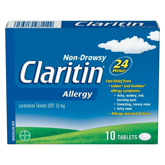 Claritin Allergy Medicine - 24 Hour Non-Drowsy Allergy Medication, Loratadine Antihistamine Pills For Allergy Relief, 10 Tablets