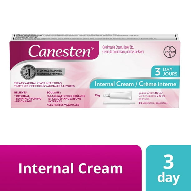 Canesten 3Day Internal Cream for Yeast Infection, 3 Vaginal Treatments