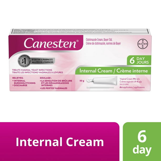 Canesten 6 Day Internal Cream for Yeast Infection, 6 Vaginal Treatments
