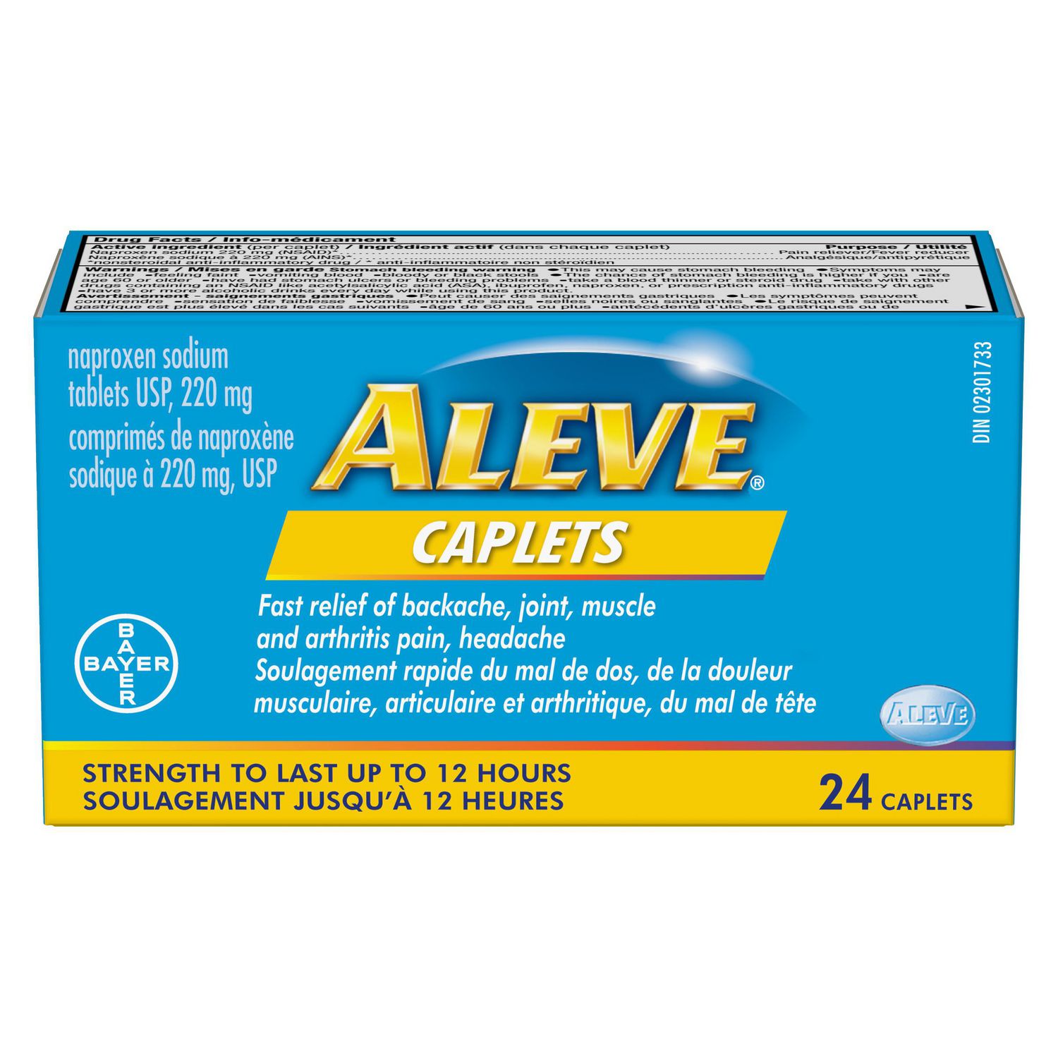 ALEVE Pain Relief, Clinically Proven, Fast-Acting, Long-Lasting, Naproxen Sodium, 24 Caplets