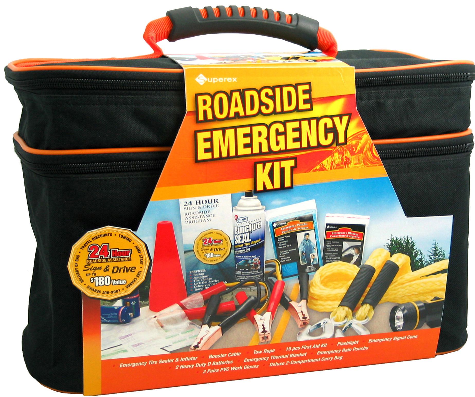 Superex Deluxe Roadside Emergency Kit 