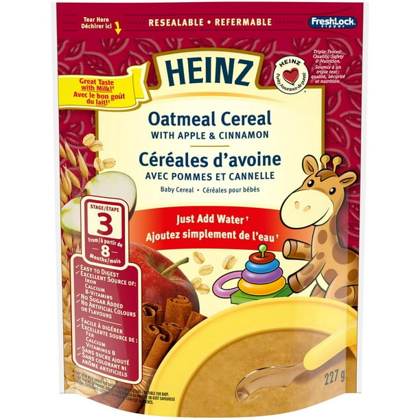 Céréales d'avoine avec pommes et cannelle Heinz Bébés