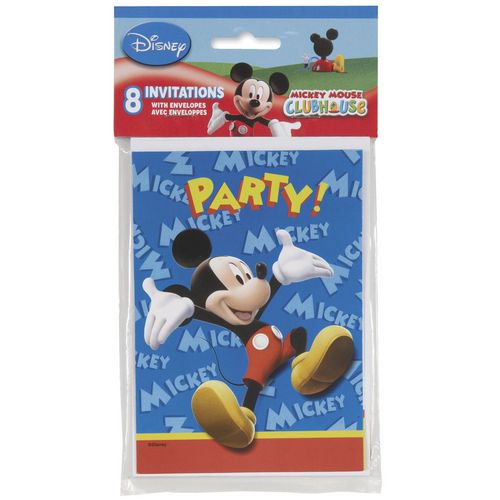 Invitations avec enveloppes - Mickey Mouse