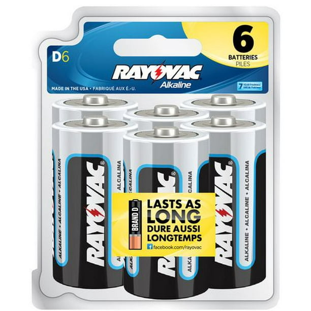 Rayovac Alkaline D batteries - 6 pack
