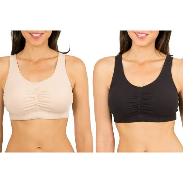 Post Surgical Wireless Bra Soft & Comfy Zipper Compression Support Bra  Women‘s Lingerie & Underwear
