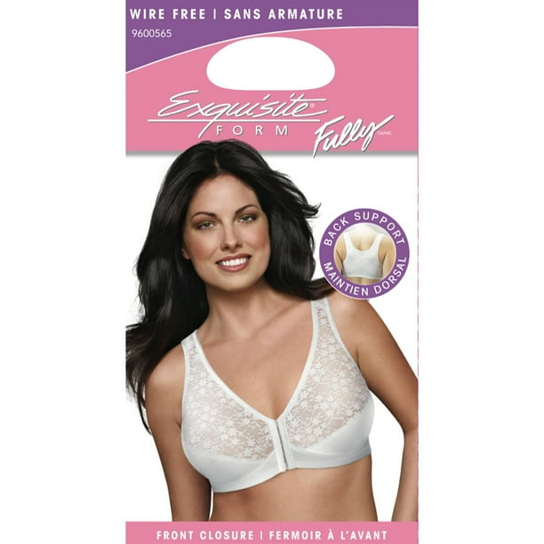 Exquisite Form #9600565 FULLY Full-Coverage Posture Bra, Wire-Free, Front  Closure, Lace, Sizes 38B-46DD 
