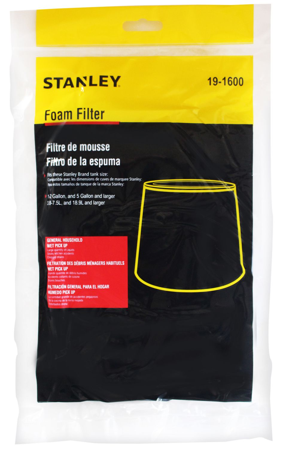 Stanley Foam Filter, Fits these Stanley brand tank sizes: 1-2