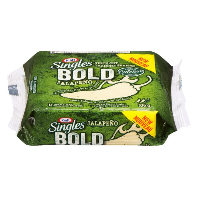 Kraft Singles Bold Thick Cut Jalapeno Process Cheese Slices