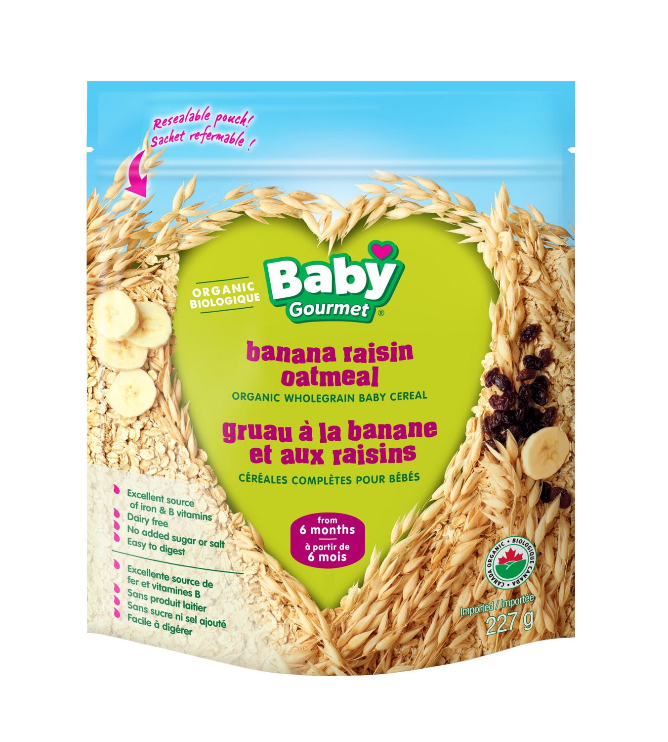 Baby Gourmet Banana Raisin Oatmeal Organic Wholegrain Baby Cereal
