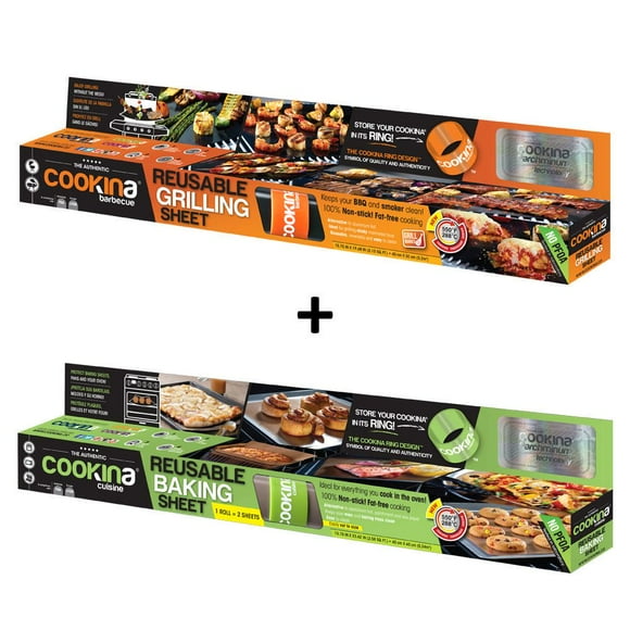 COOKINA Barbecue Grilling Sheet & Cuisine Baking Sheet Combo Pack