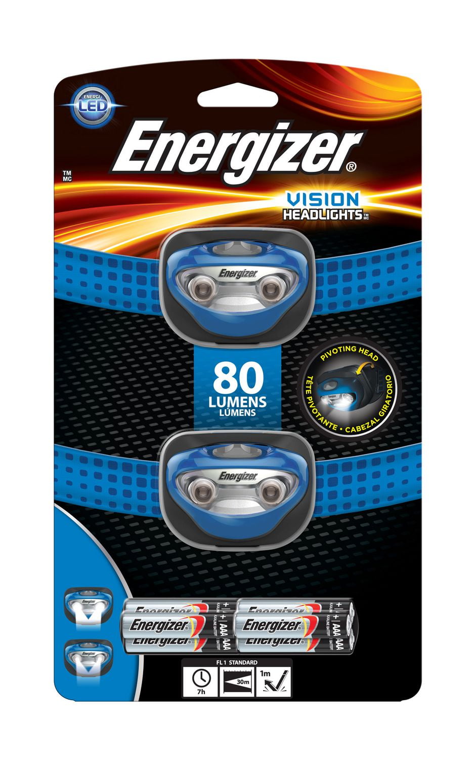 Energizer LED Vision Headlight Pack of 2 + 3AAA batteries Walmart Canada