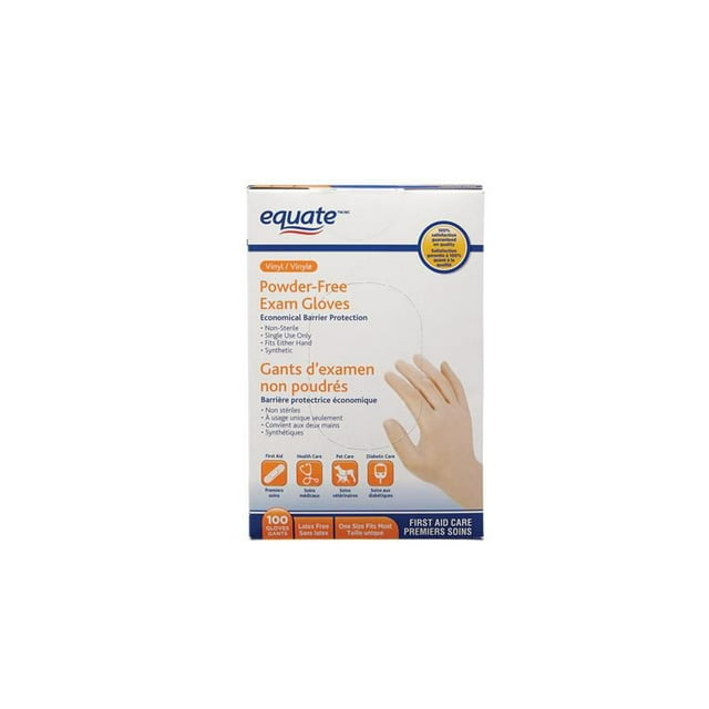 Equate Gants d'examen non poudrés - vinyle