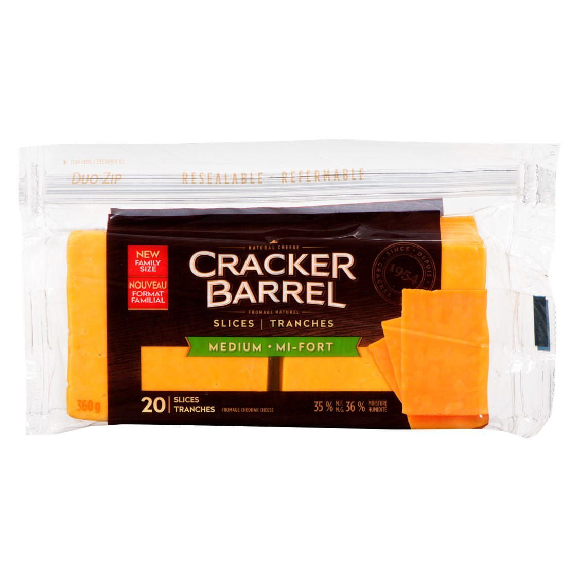 Cracker Barrel 35 M.F Medium Cheddar Cheese Slices Walmart Canada