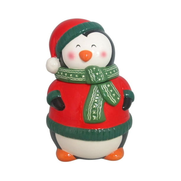 Jarre à biscuits Holiday Time ornée d'un bonhomme de neige-pingouin