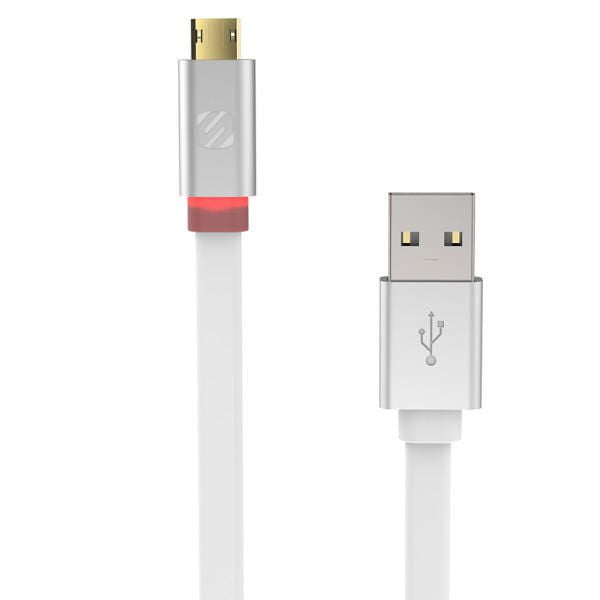 Câble de chargement et de synchronisation pour appareils micro USB de 6 pi en blanc de ScoscheMD