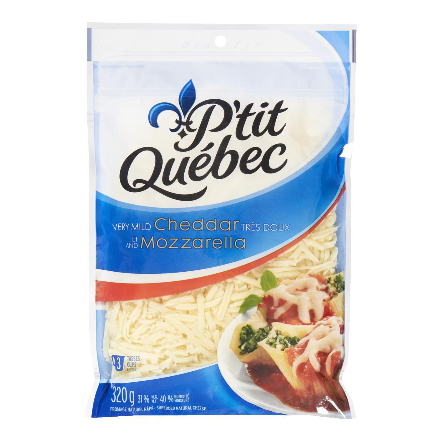 P'Tit Quebec Very Mild Cheddar And Mozzarella Shreds Cheese Walmart