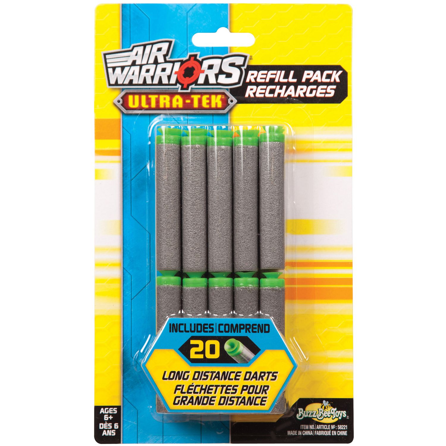 Lot of 2 Buzz Bee Warriors Air Max XL Distance 12 Refill Suction 24 Total Darts for sale online 