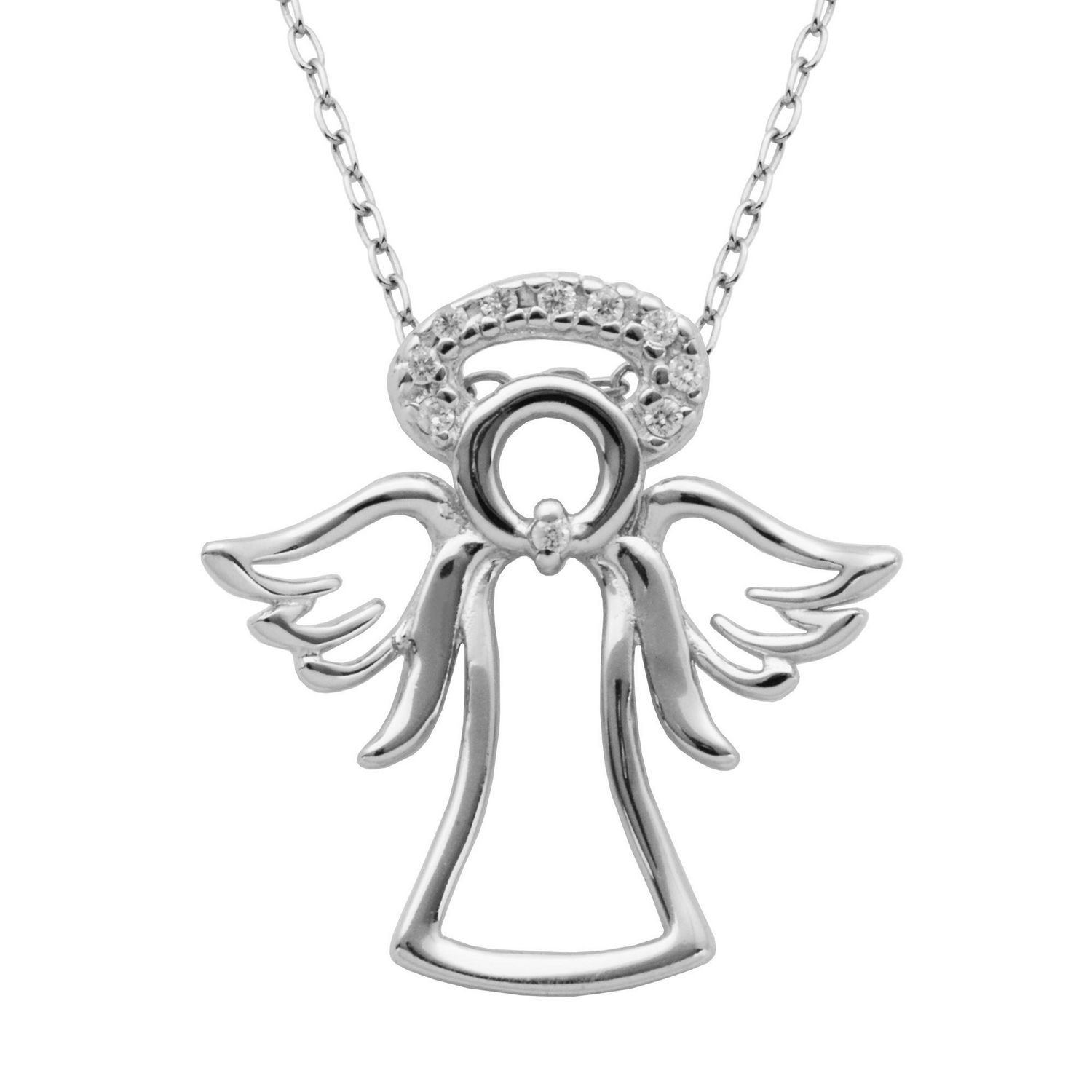 Mireval Sterling Silver Little Angel Charm on a Sterling Silver Chain Necklace 16-20