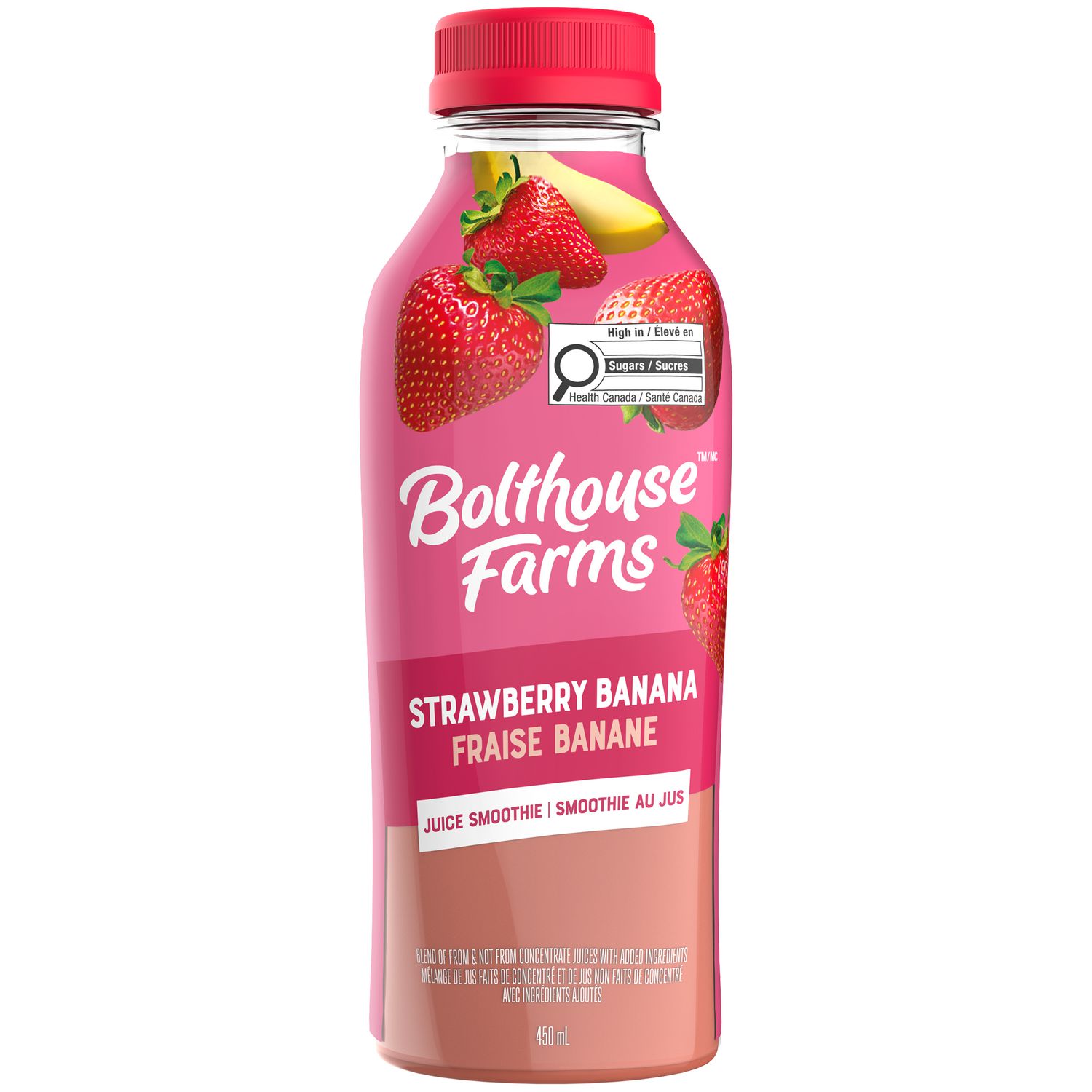 Bolthouse Farms Strawberry Banana Fruit Juice Smoothie, 450 mL