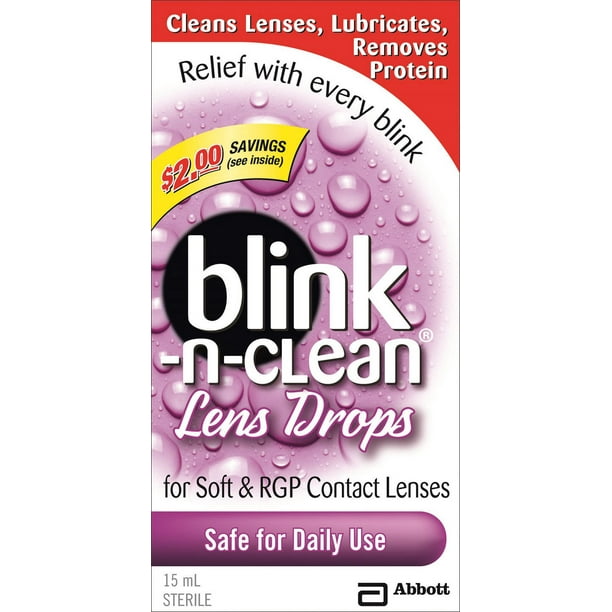 Gouttes lentilles Blink-N-Clean pour lentilles souples 15 ml