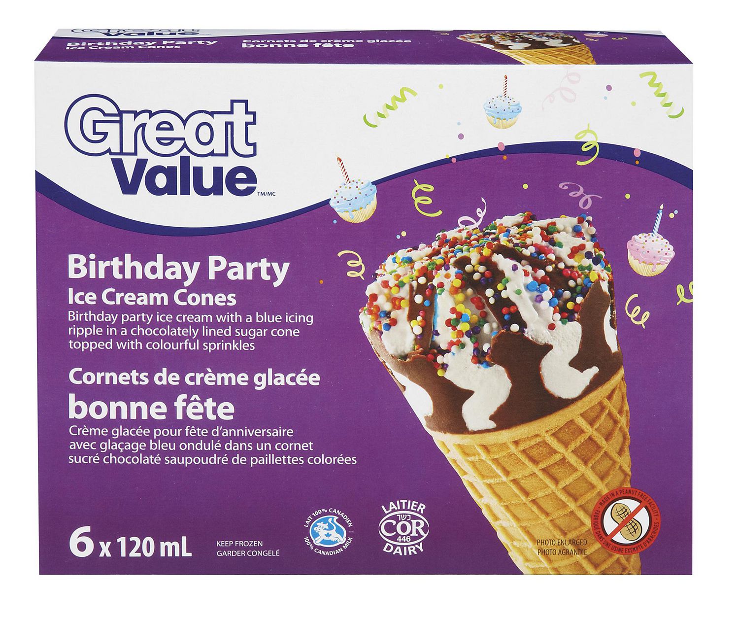 Great Value Birthday Party Ice Cream Cones Walmart Canada