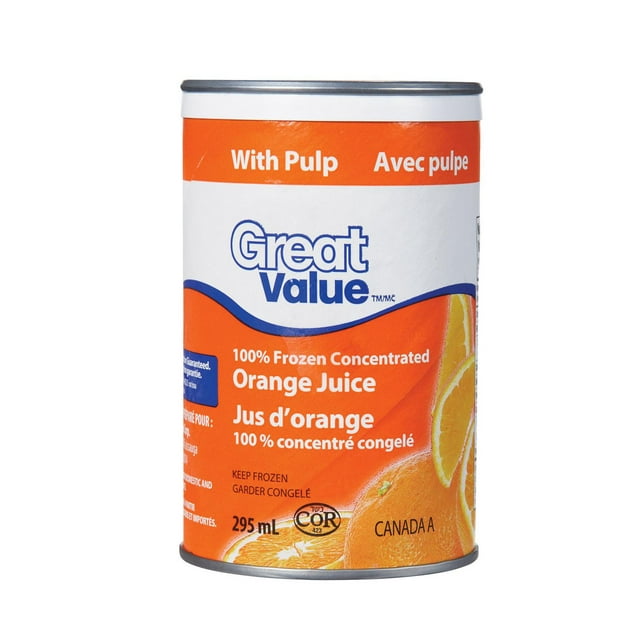 Great Value Frozen Concentrated Orange Juice with Pulp