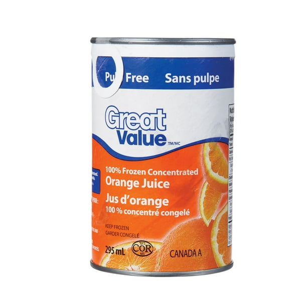 Great Value Frozen Concentrated PulpFree Orange Juice Walmart.ca