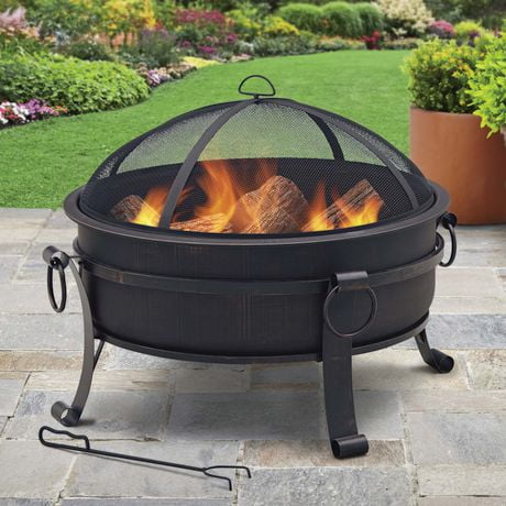 hometrends FT-1028E Steel Bowl Wood Burning Firepit - Walmart.ca