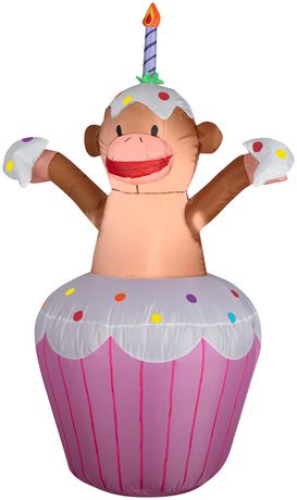  Party  Time Airblown Inflatable Cupcake with Monkey  Yard 