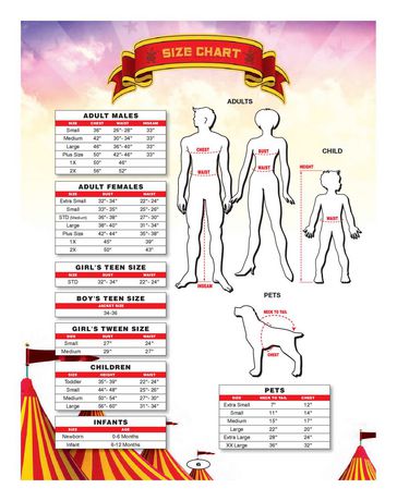 Rubies Child Costume Size Chart