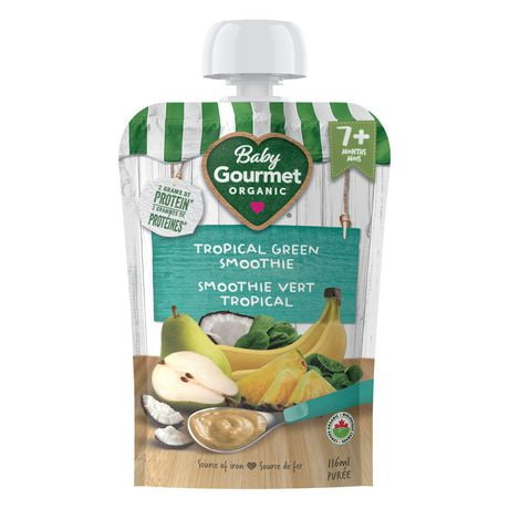 Baby Gourmet Organic Puree Tropical Green Smoothie, Puree - 116 mL