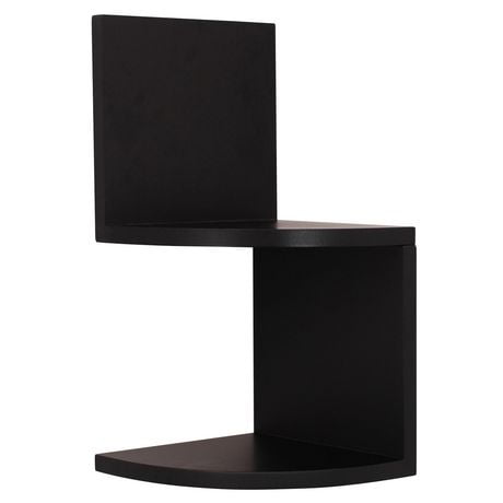 hometrends Black Corner Shelf Set, Set of 2, 7¾" x 7¾" x 7¾"