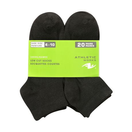 Socquettes courtes Athletic Works pour femmes en paq. de 20 paires Taille unique