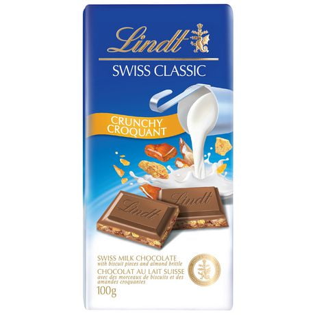 Lindt SWISS CLASSIC Crunchy Milk Chocolate Bar, 100 Grams | Walmart Canada