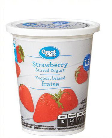 Great Value Strawberry 1.5% M.F. Stirred Yogurt - Walmart.ca