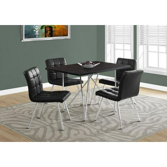 Monarch Specialties Dining Table, 48" Rectangular, Small, Kitchen, Dining Room, Metal, Laminate, Brown, Chrome, Contemporary, Modern