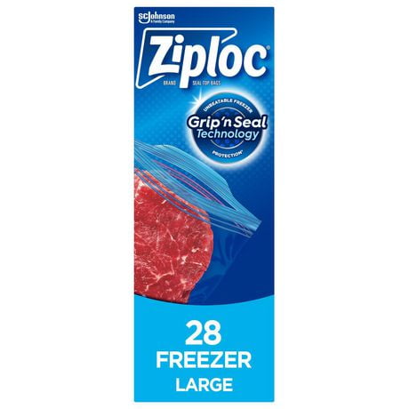 Ziploc® Freezer Bags with Stay Open Technology, Large, 28 Bags