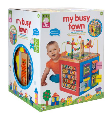 baby wooden activity cube