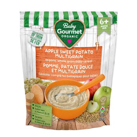 Baby Gourmet Organic Cereal Apple Sweet Potato Multigrain, Organic whole grain baby cereal - 208 g