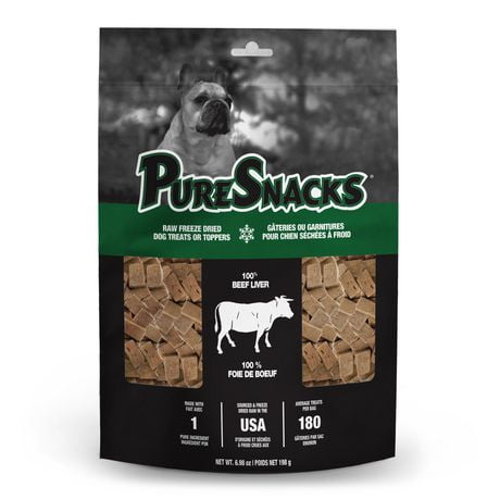 PureSnacks Freeze Dried Beef Liver Dog Treats, 198g