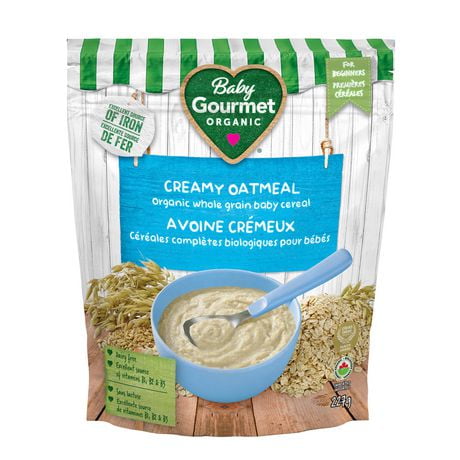 Baby Gourmet Organic Cereal Creamy Oatmeal, Organic whole grain baby cereal - 227 g