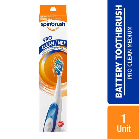 Brosse à dents Spinbrush PRO CLEAN moyenne 1 brosse à dents à piles