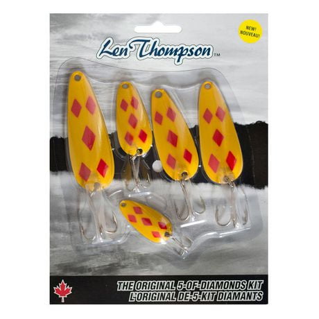Ensemble de leurres 5 pièces de Len Thompson - Cinq Diamants Motifs de peinture traditionnels, fiables et éprouvés