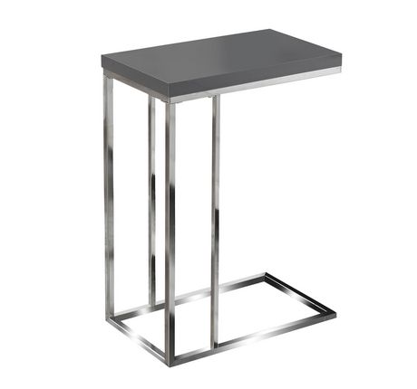 Monarch Specialties Glossy Grey Chrome Metal Accent Table Walmart Canada