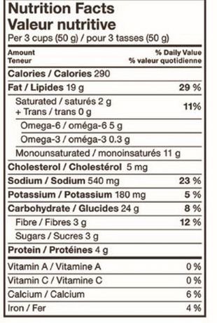 orville redenbacher popcorn nutrition information
